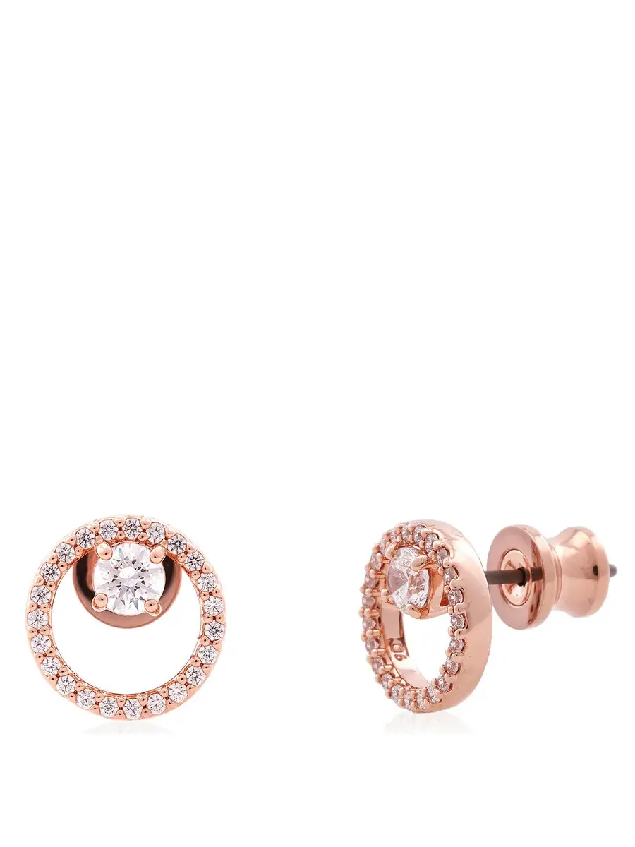 Серьги-гвоздики Swarovski Constella с цирконием — изображение 3 из 4, оттенок золотистый