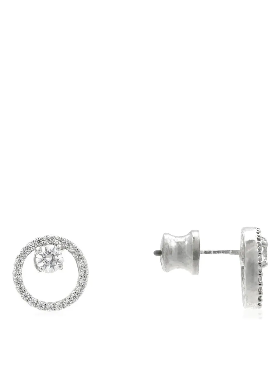 Серьги-гвоздики Swarovski Constella с цирконием, родиевое покрытие, блестящие белые — изображение 3 из 4, оттенок белый
