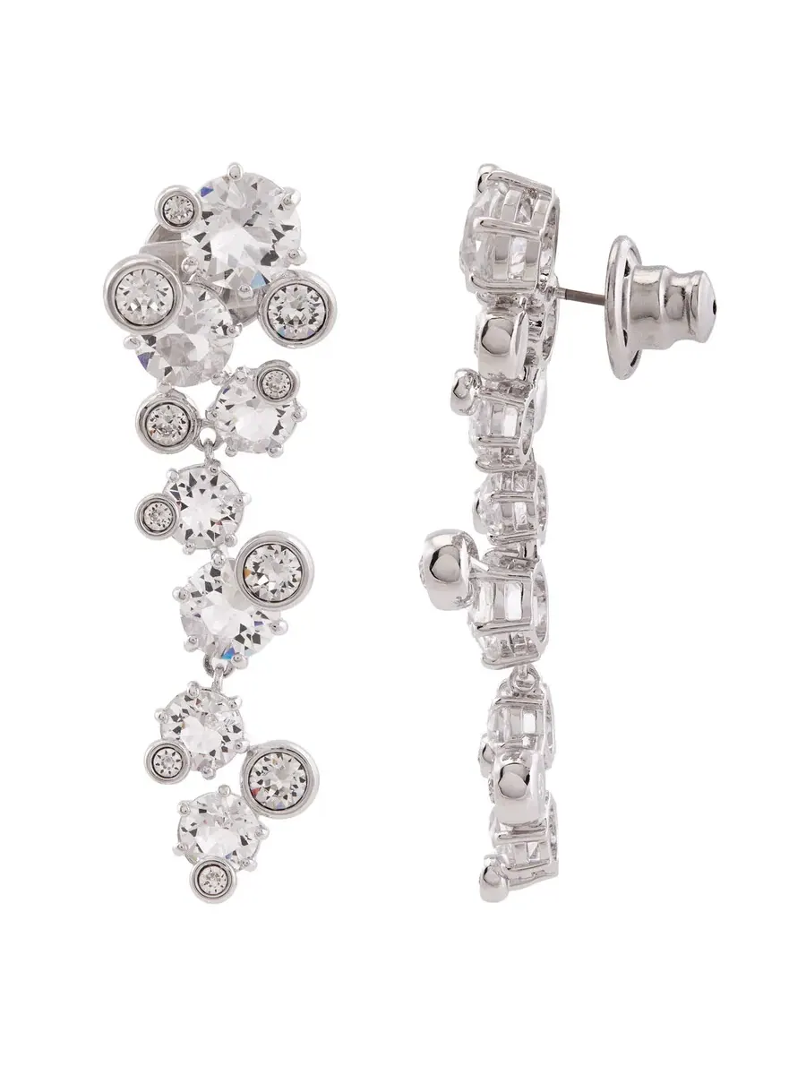 Серьги-капли Swarovski Constella с родиевым покрытием — изображение 3 из 4, оттенок белый