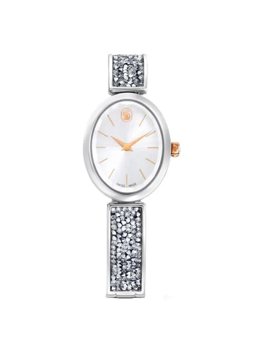 Женские часы Swarovski Crystal Rock Oval Quartz с белым циферблатом 5656878
