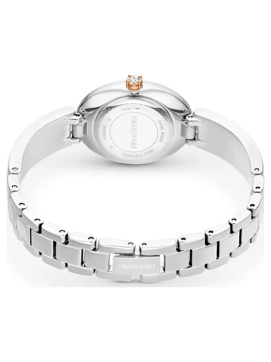 Женские часы Swarovski Crystal Rock Oval Quartz с белым циферблатом 5656878 — изображение 3 из 3, оттенок серебряный