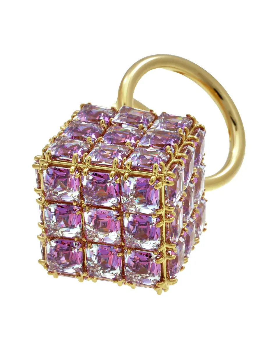 Коктейльное кольцо Swarovski Curiosa фиолетовое, размер 55 (США 6.75)