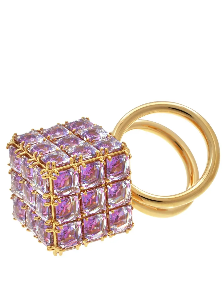 Коктейльное кольцо Swarovski Curiosa фиолетовое, размер 55 (США 6.75) — изображение 3 из 4, оттенок фиолетовый