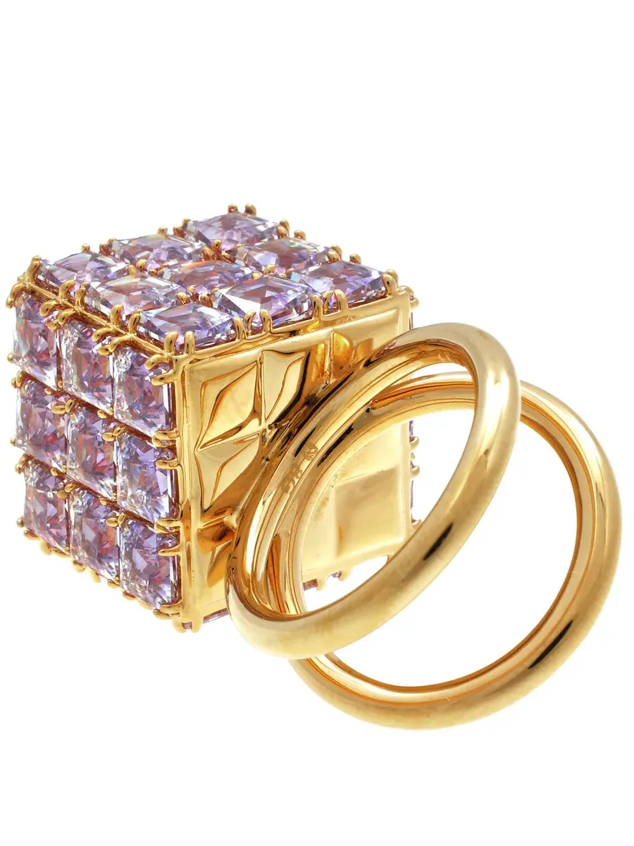 Коктейльное кольцо Swarovski Curiosa фиолетовое, размер 55 (США 6.75) — изображение 4 из 4, оттенок фиолетовый