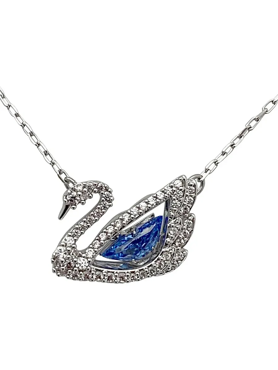 Ожерелье Swarovski с танцующим лебедем — изображение 3 из 3, оттенок синий