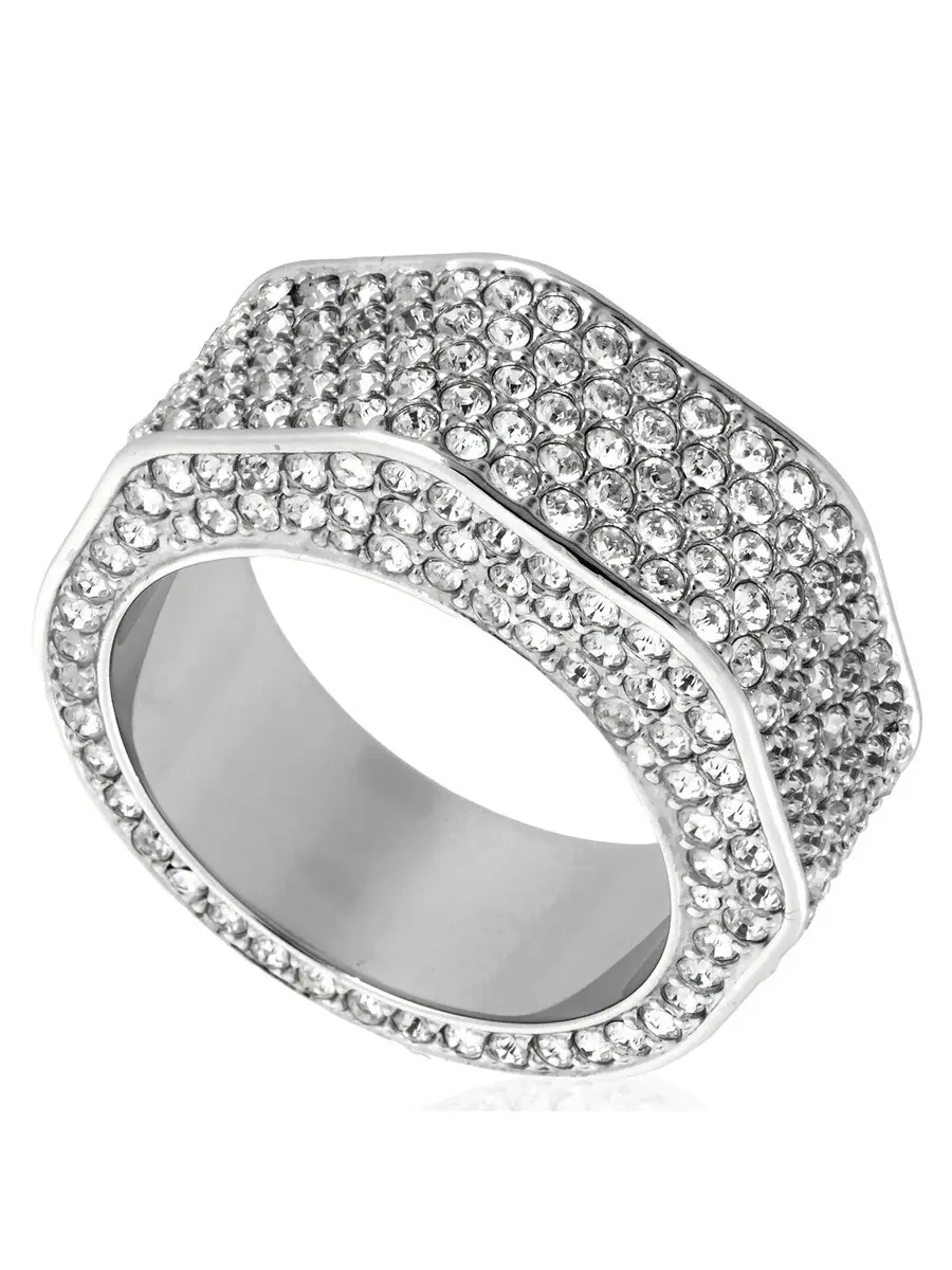 Коктейльное кольцо Swarovski Dextera с октагональной формой и паве