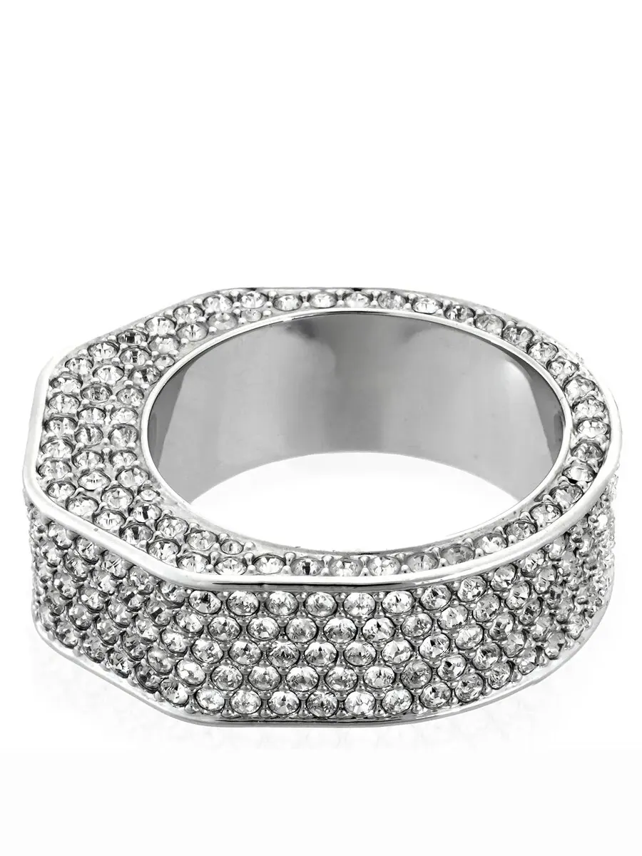Коктейльное кольцо Swarovski Dextera с октагональной формой и паве — изображение 2 из 4, оттенок серебряный