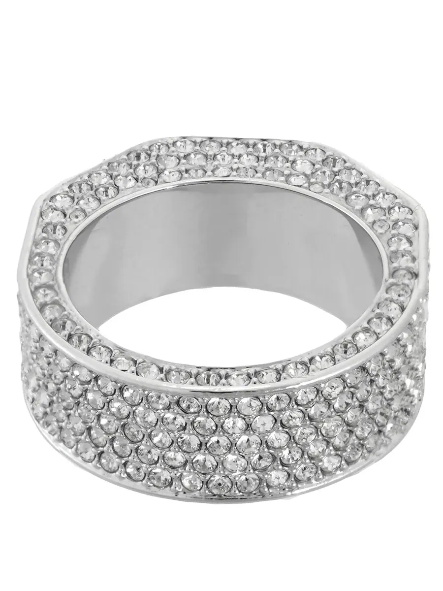 Коктейльное кольцо Swarovski Dextera с октагональной формой и паве — изображение 3 из 4, оттенок серебряный