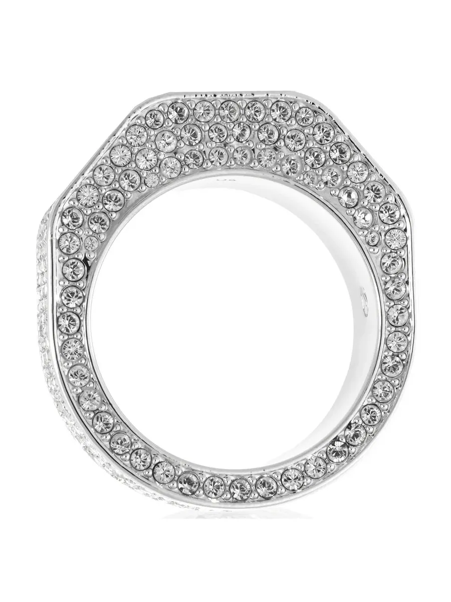 Коктейльное кольцо Swarovski Dextera с октагональной формой и паве — изображение 4 из 4, оттенок серебряный