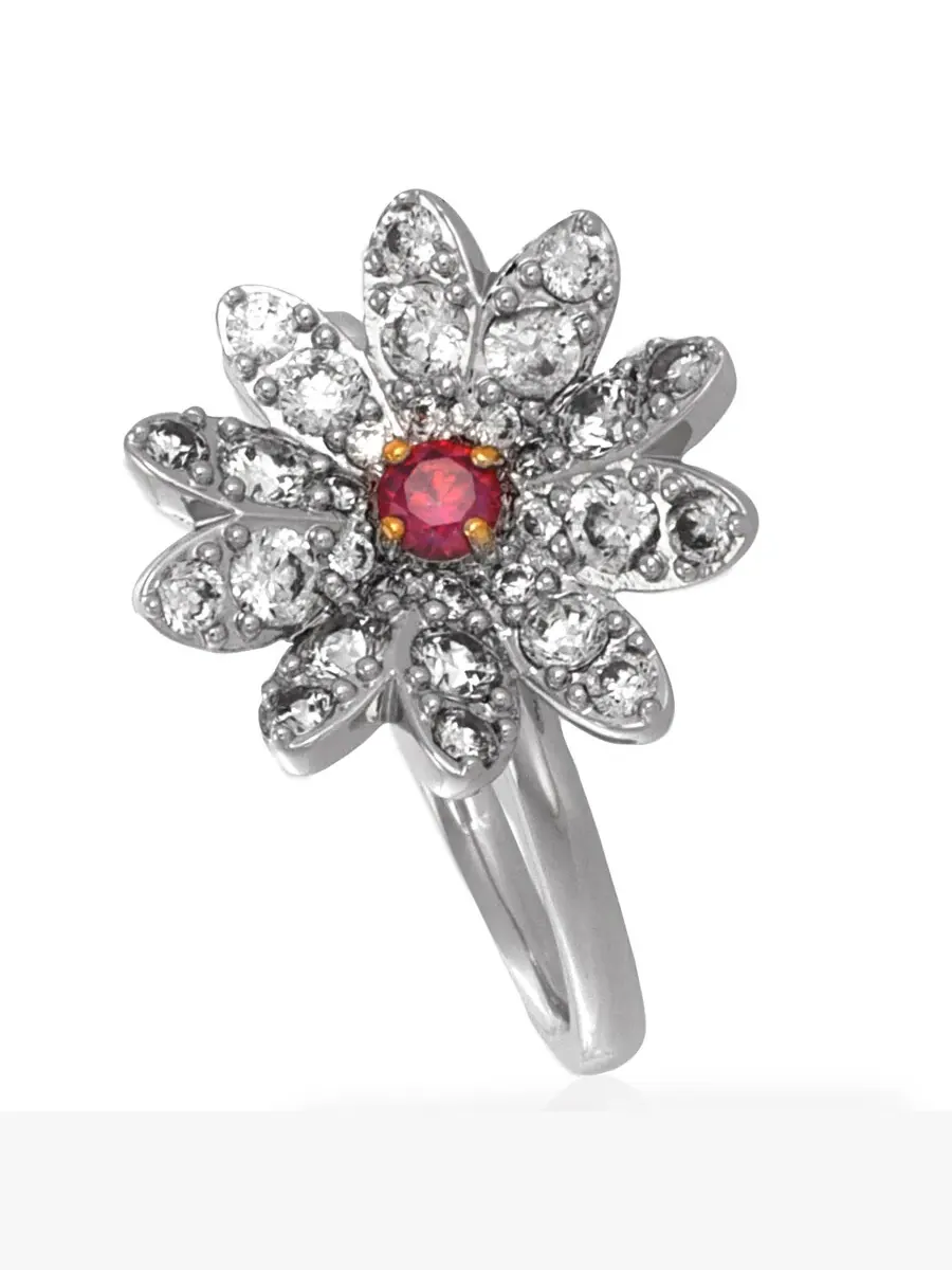 Кольцо Swarovski Eternal Flower из смешанного металла, размер 55 (US 6.75)