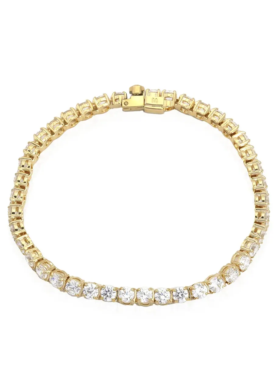 Теннисный браслет Swarovski с покрытием из золота