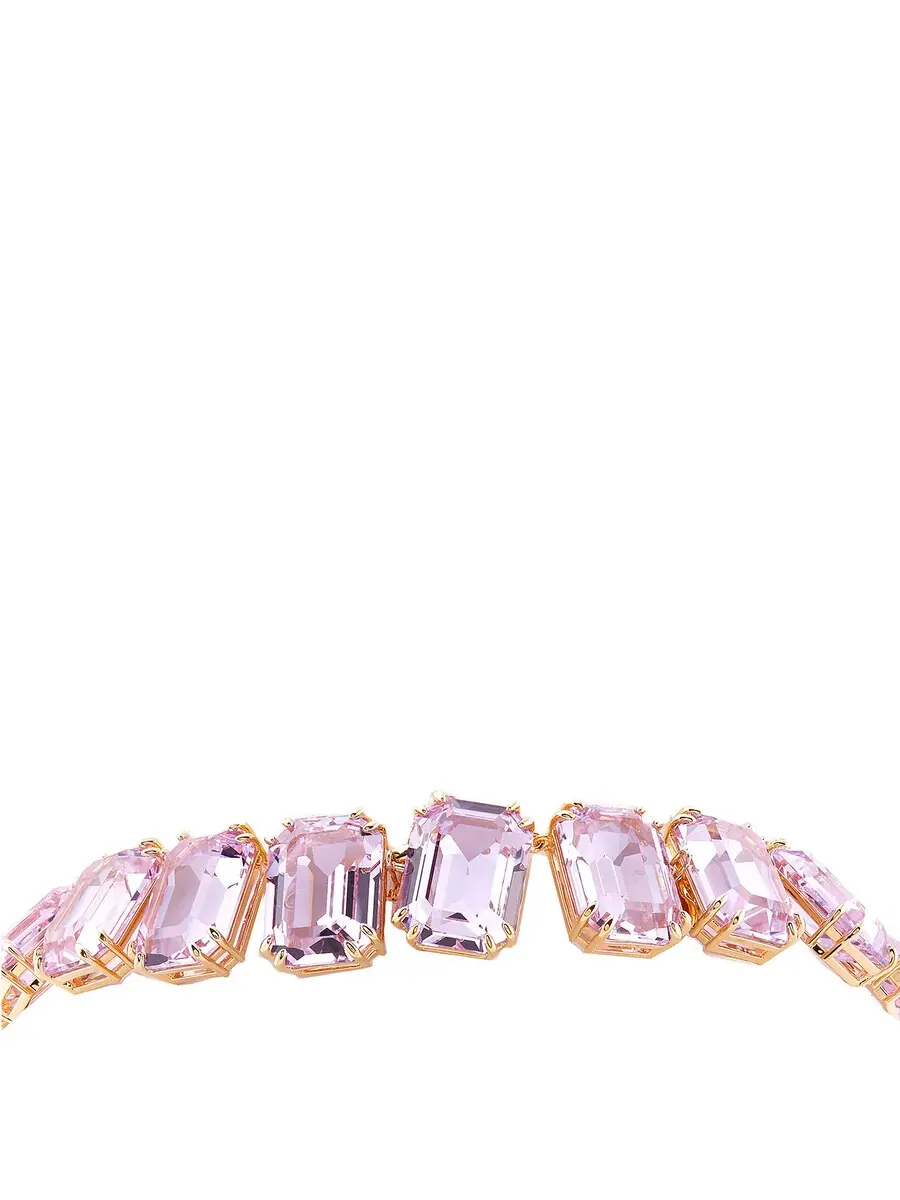 Ожерелье Swarovski Millenia с покрытием из золота и фиолетовыми камнями в стиле теннис — изображение 4 из 4