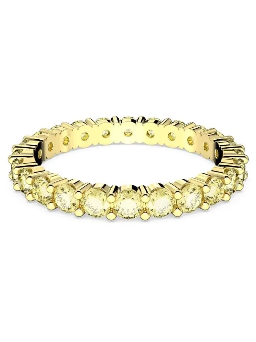 Кольцо Swarovski с круглым огранкой и позолотой, в стиле Matrix