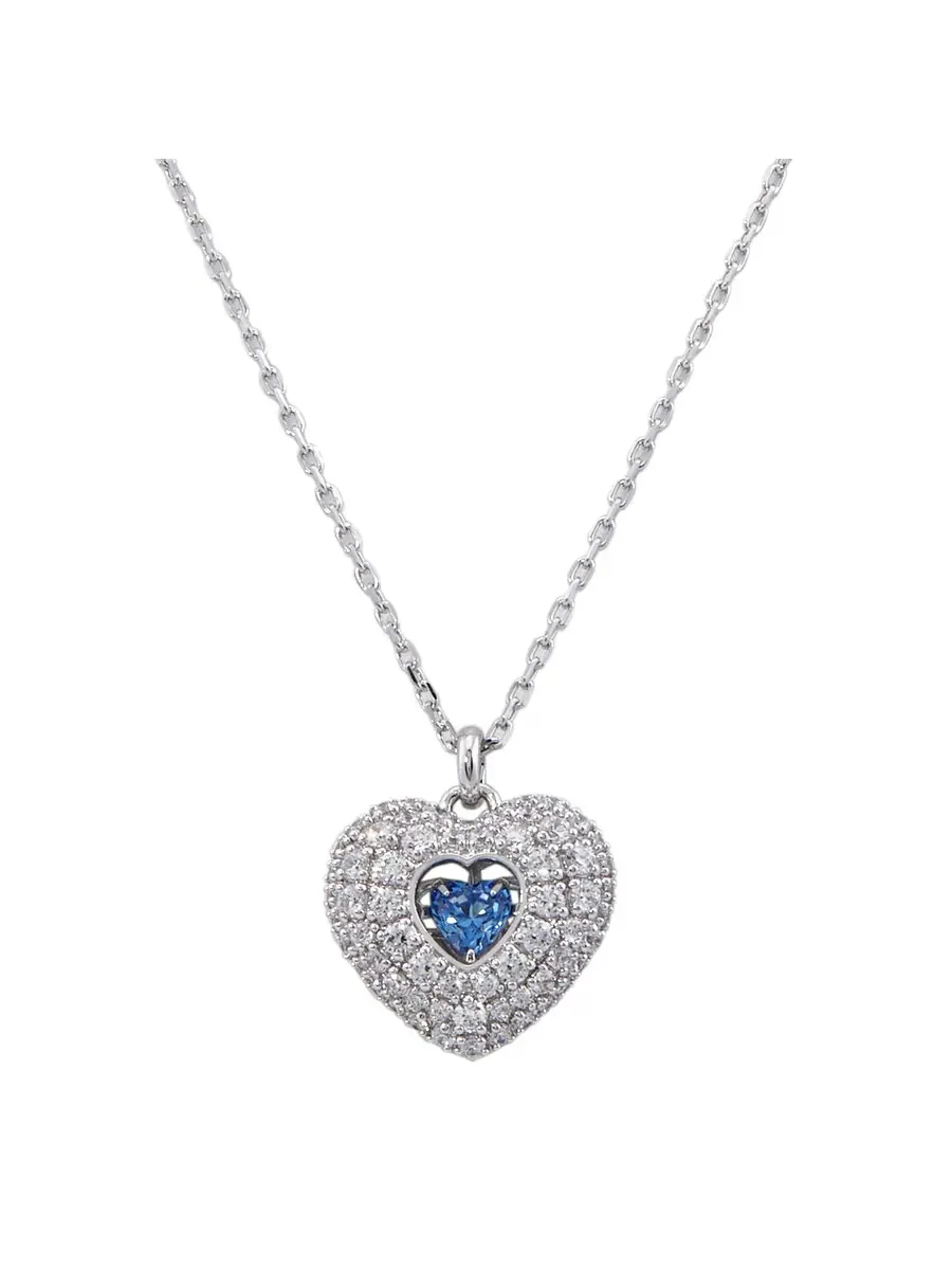 Подвеска-сердце Swarovski Hyperbola Родий Сияющий Синий