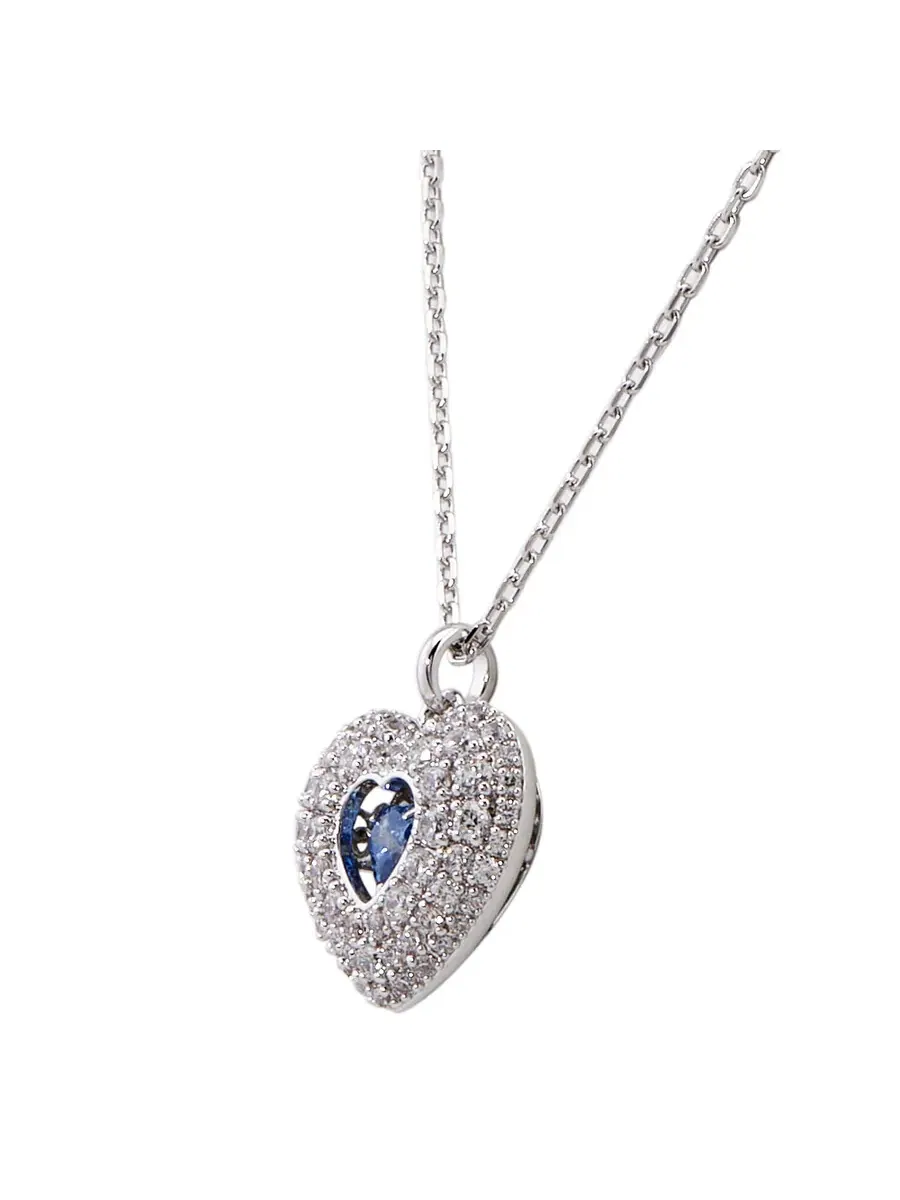 Подвеска-сердце Swarovski Hyperbola Родий Сияющий Синий — изображение 2 из 3