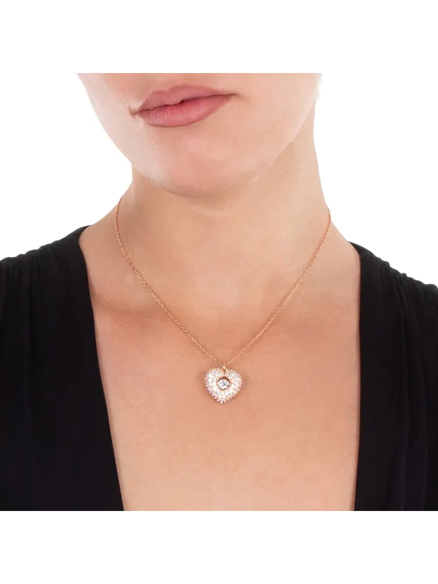 Подвеска Swarovski Hyperbola в форме сердца, белый розовое золото — изображение 2 из 4
