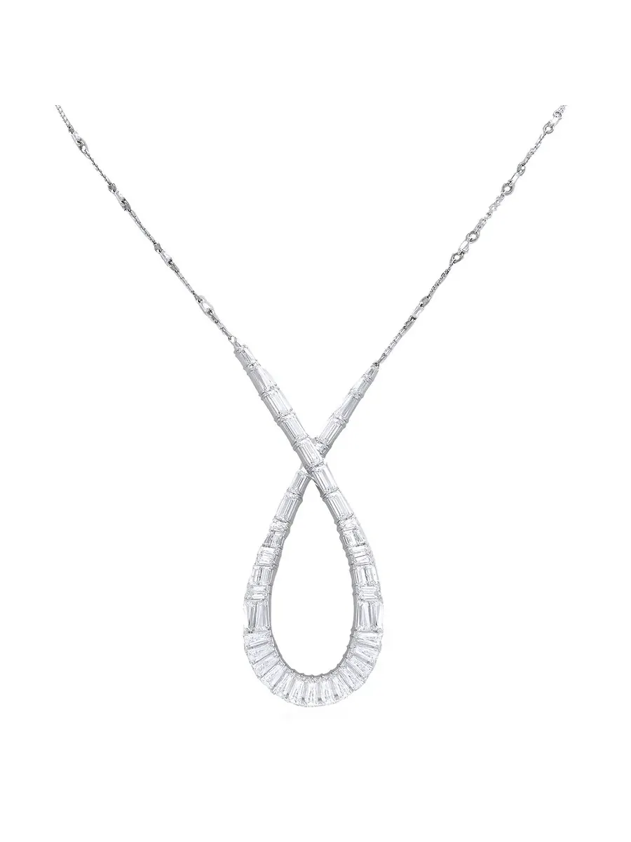 Кулон Swarovski Hyperbola L, родиевое покрытие, блестящий белый цвет
