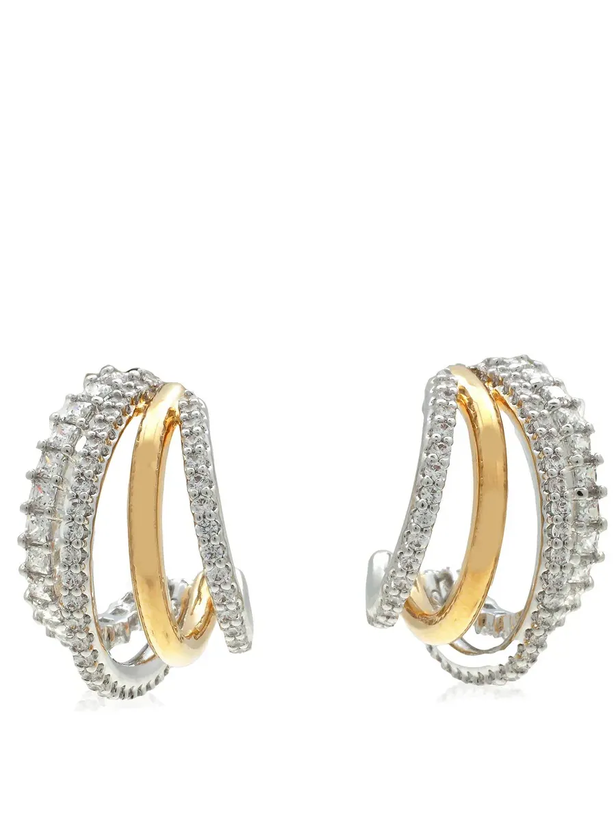 Серьги-пусеты Swarovski Hyperbola Mini Hoop 4 с комбинированным покрытием белые
