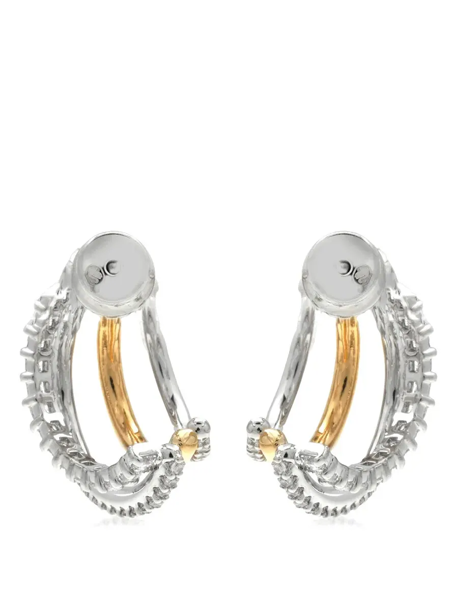 Серьги-пусеты Swarovski Hyperbola Mini Hoop 4 с комбинированным покрытием белые — изображение 4 из 4, оттенок белый