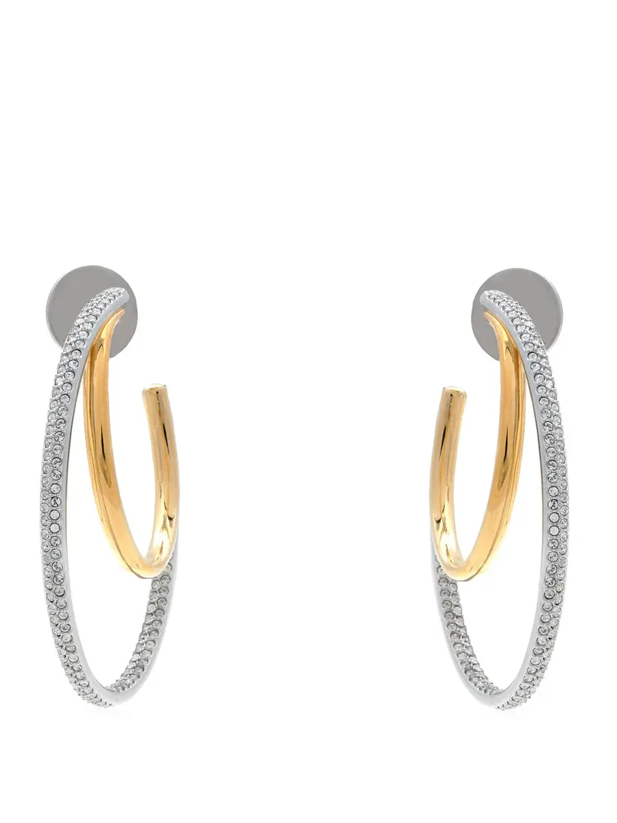 Серьги Swarovski Hyperbola с проколом, смешанное покрытие, прозрачные