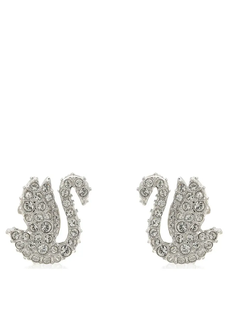 Серьги-пусеты Swarovski Iconic Swan Xxs родий блестящий кристалл