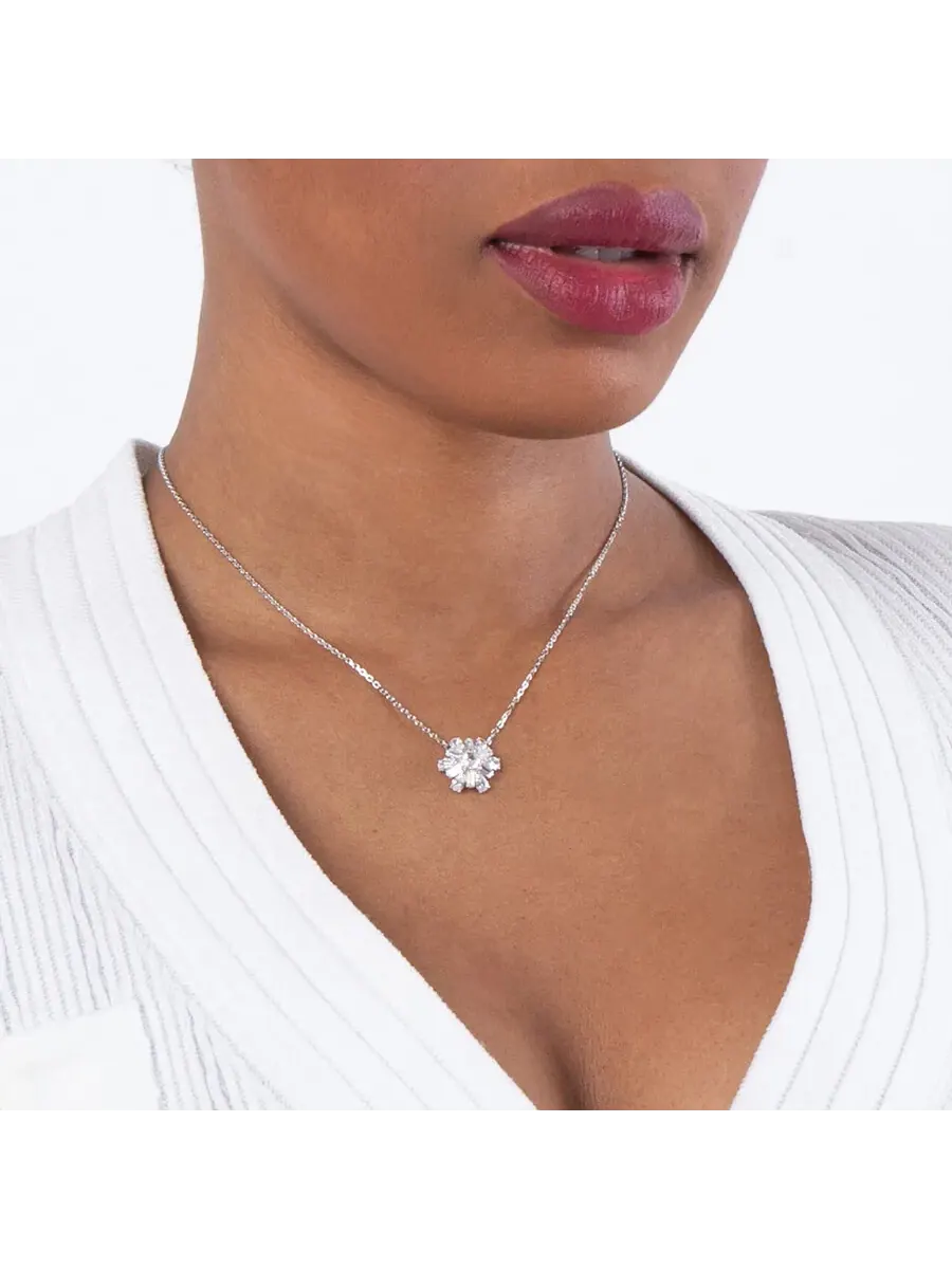 Набор кристаллов Swarovski Idyllia E, 2 шт, родиевое покрытие, блестящий белый цвет — изображение 2 из 7