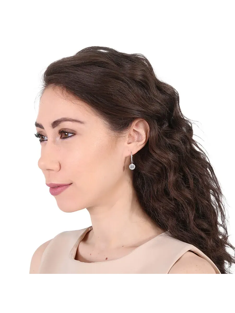 Женские серьги-подвески Swarovski Constella — изображение 2 из 4, оттенок белый