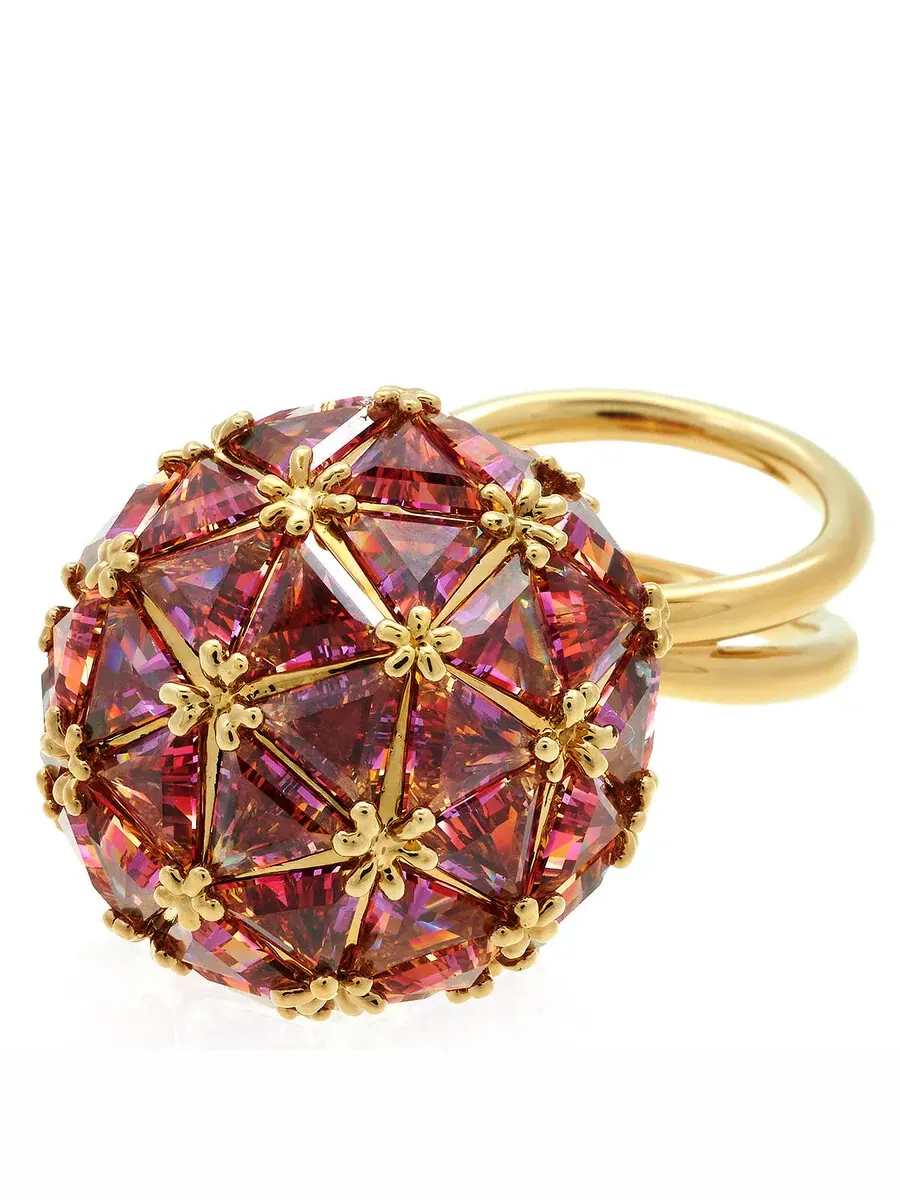 Женское кольцо Swarovski Curiosa с красным круглым камнем для коктейля, размер 50 (US 4,75) — изображение 2 из 3