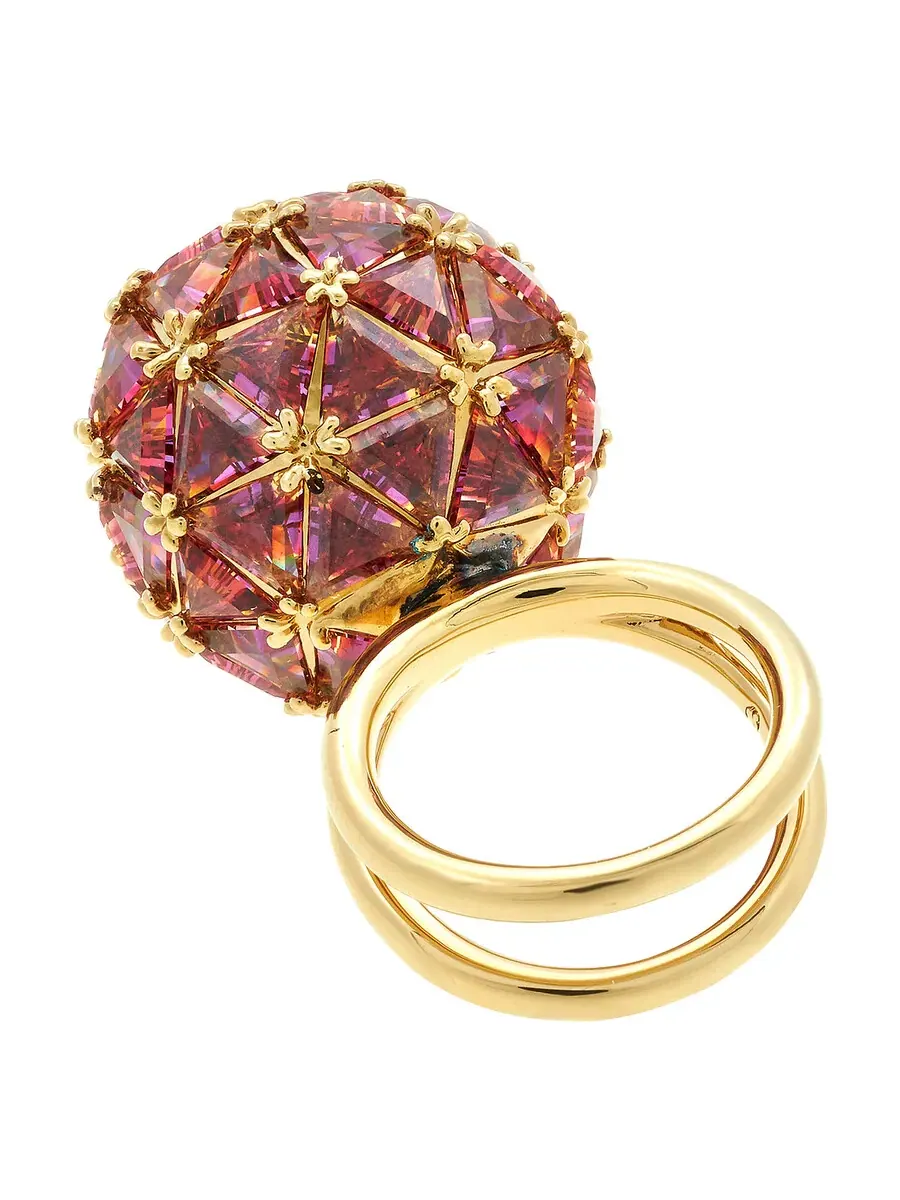 Женское кольцо Swarovski Curiosa с красным круглым камнем для коктейля, размер 50 (US 4,75) — изображение 3 из 3