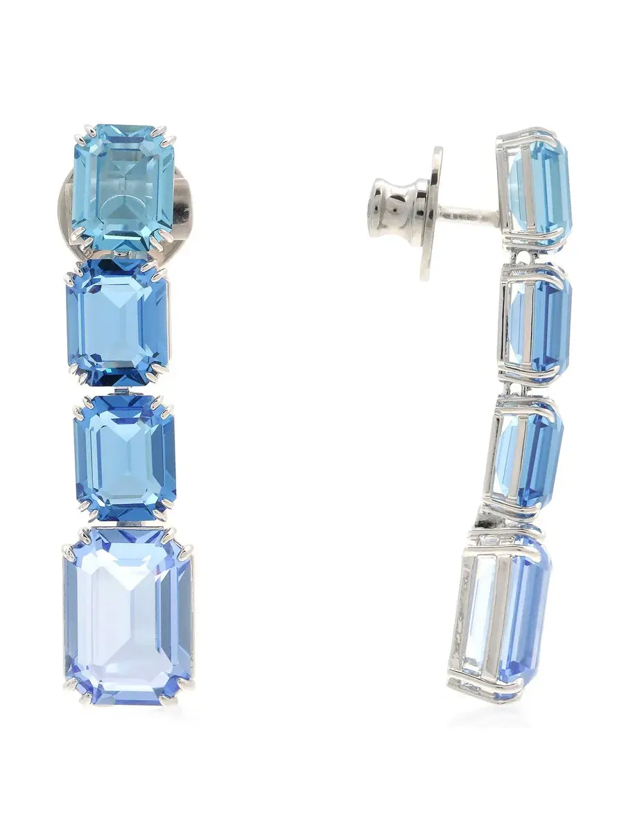 Женские серьги Swarovski Millenia с подвеской и огранкой октагон — изображение 3 из 4, оттенок синий