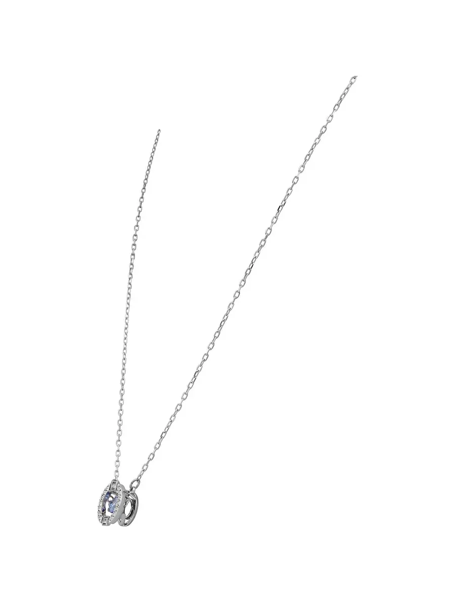 Женский набор Swarovski с родиевым покрытием с блестящей танцующей круглой застежкой, синий/серебристый — изображение 3 из 5