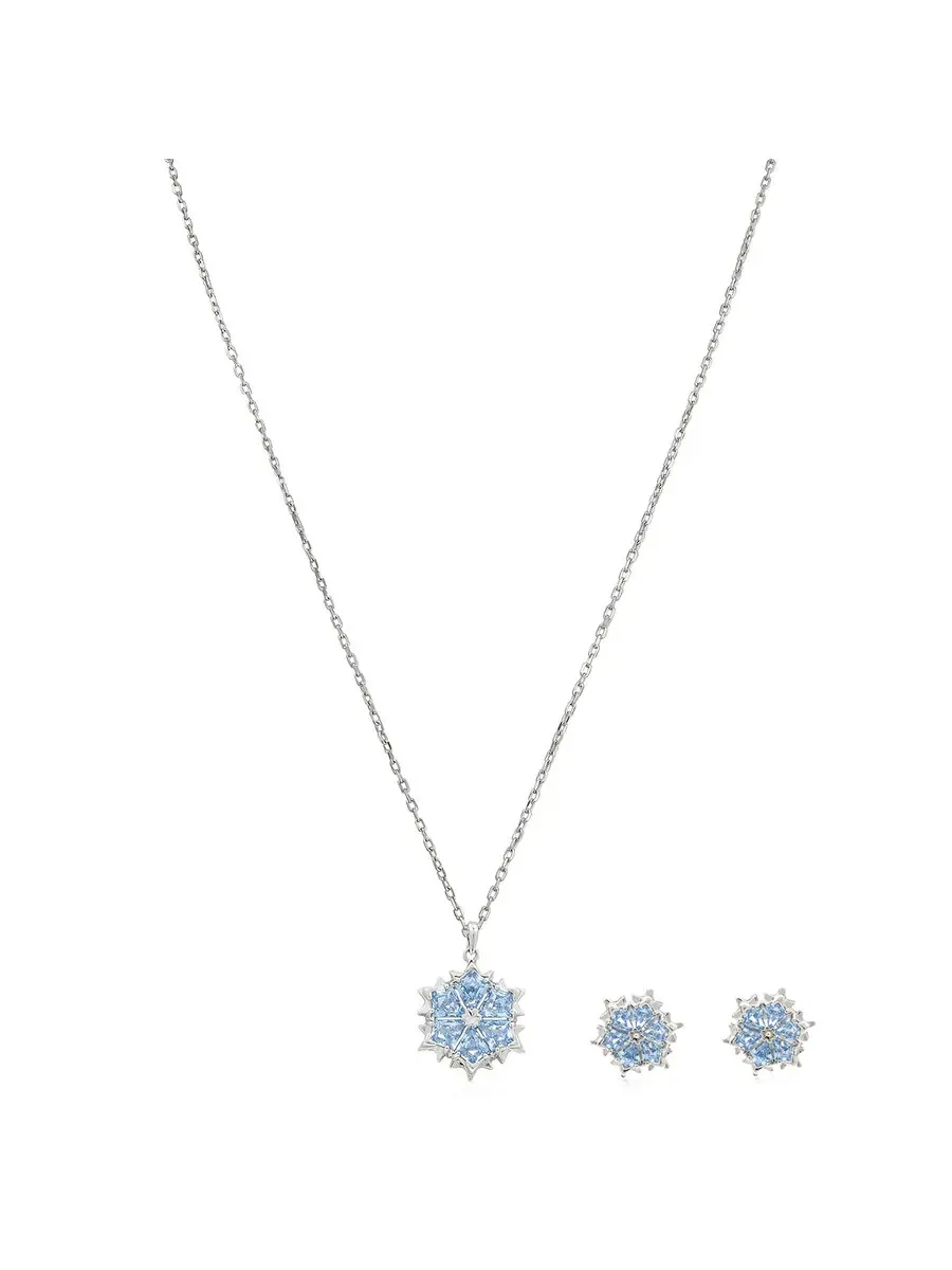 Набор серьги и ожерелье Swarovski Magic Snowflake с родиевым покрытием