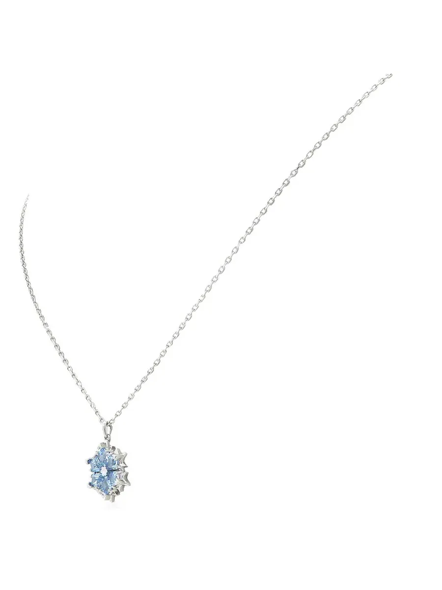 Набор серьги и ожерелье Swarovski Magic Snowflake с родиевым покрытием — изображение 3 из 7, оттенок синий