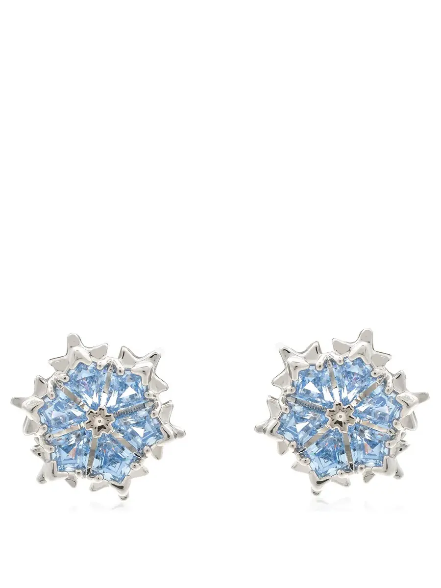 Набор серьги и ожерелье Swarovski Magic Snowflake с родиевым покрытием — изображение 5 из 7, оттенок синий