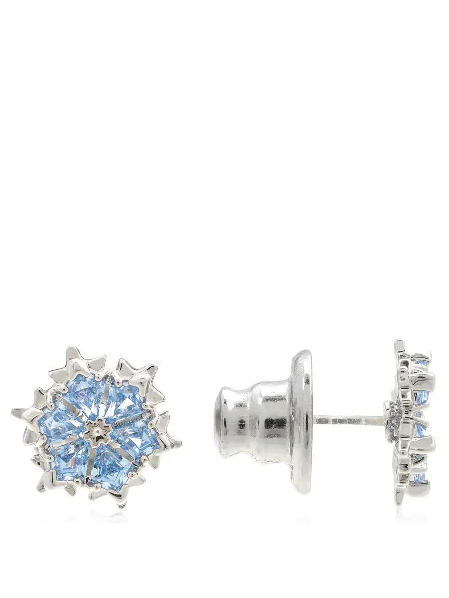Набор серьги и ожерелье Swarovski Magic Snowflake с родиевым покрытием — изображение 6 из 7, оттенок синий
