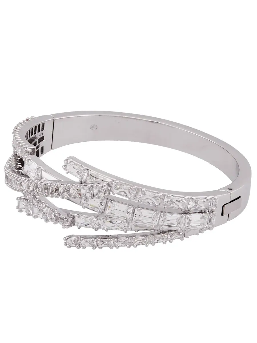 Браслет из кристаллов Swarovski Matrix с различными огранками — изображение 2 из 4, оттенок белый