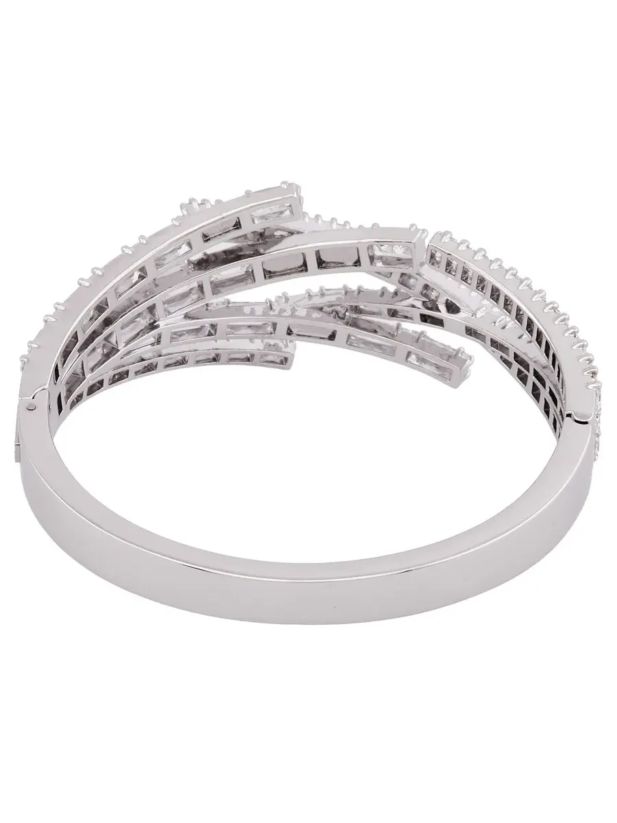 Браслет из кристаллов Swarovski Matrix с различными огранками — изображение 3 из 4, оттенок белый