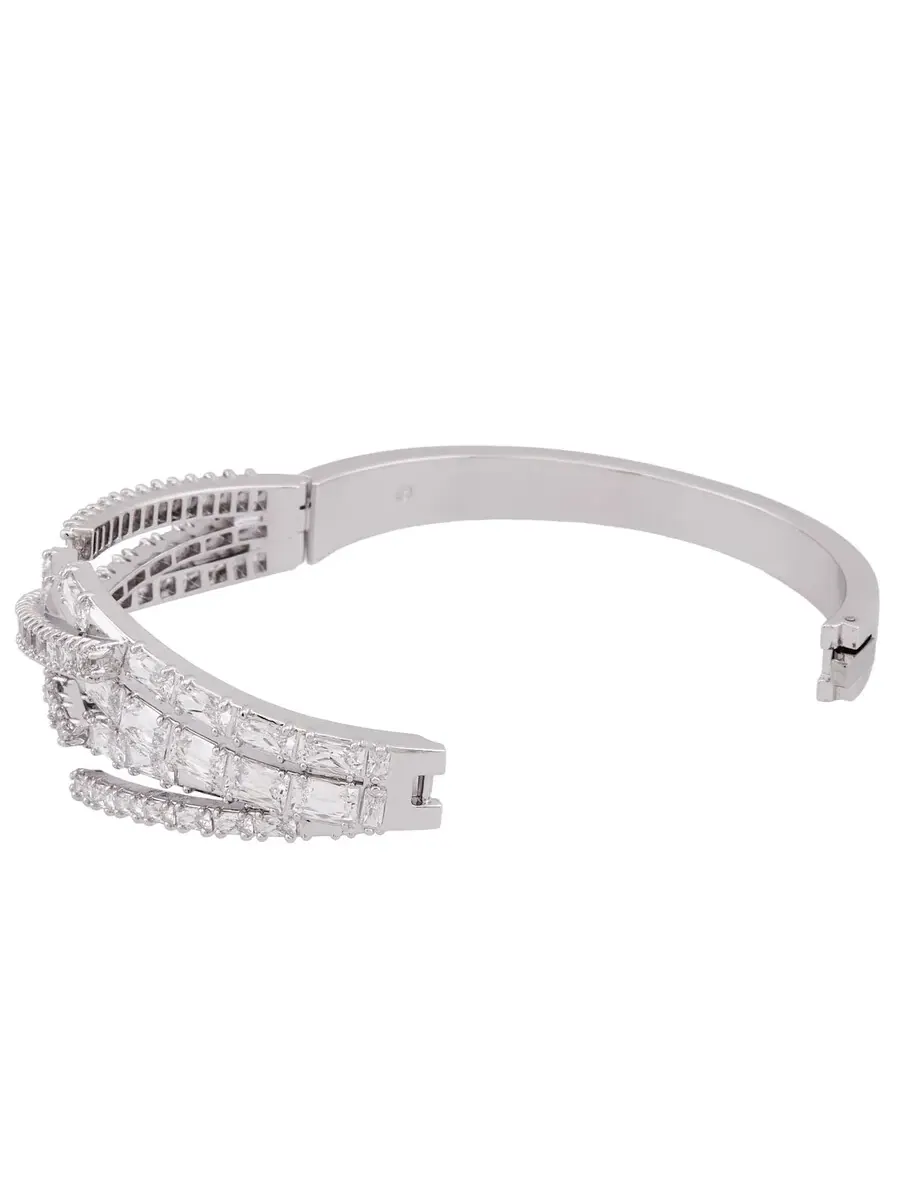 Браслет из кристаллов Swarovski Matrix с различными огранками — изображение 4 из 4, оттенок белый