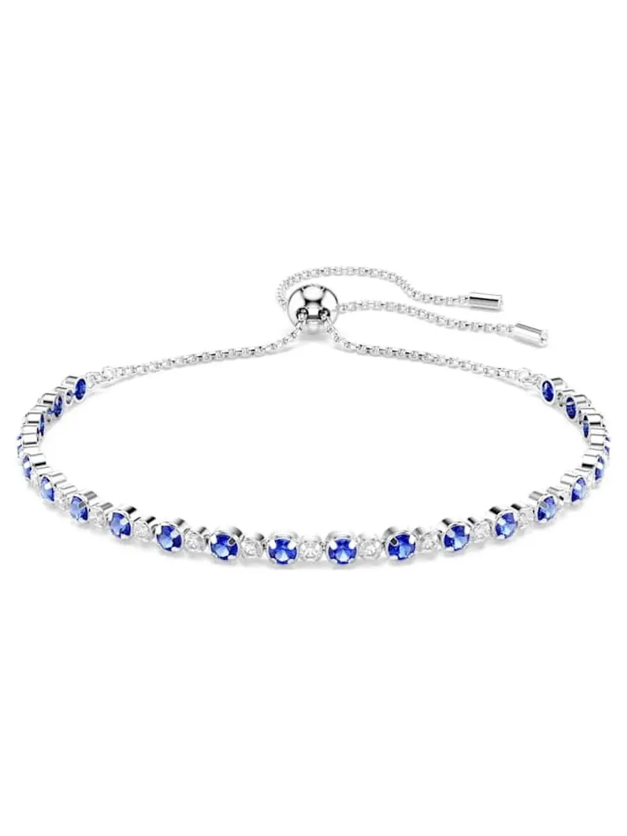 Браслет для тенниса с кристаллами Swarovski, родиевое покрытие