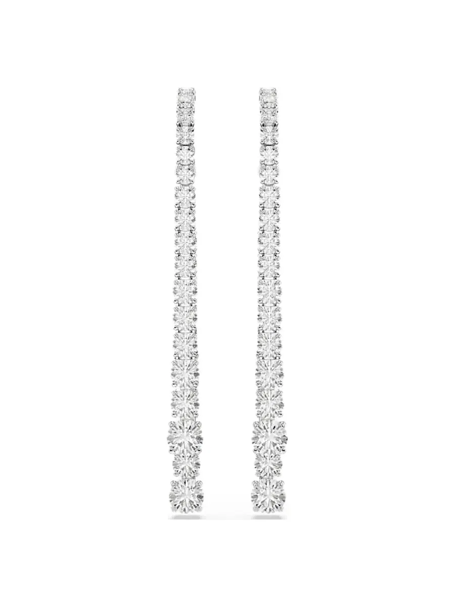 Серьги-подвески Swarovski Matrix с родиевым покрытием