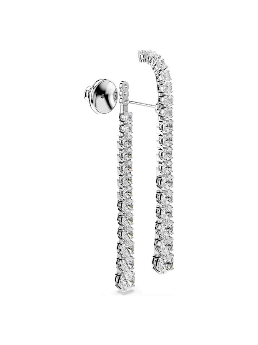 Серьги-подвески Swarovski Matrix с родиевым покрытием — изображение 3 из 4, оттенок белый