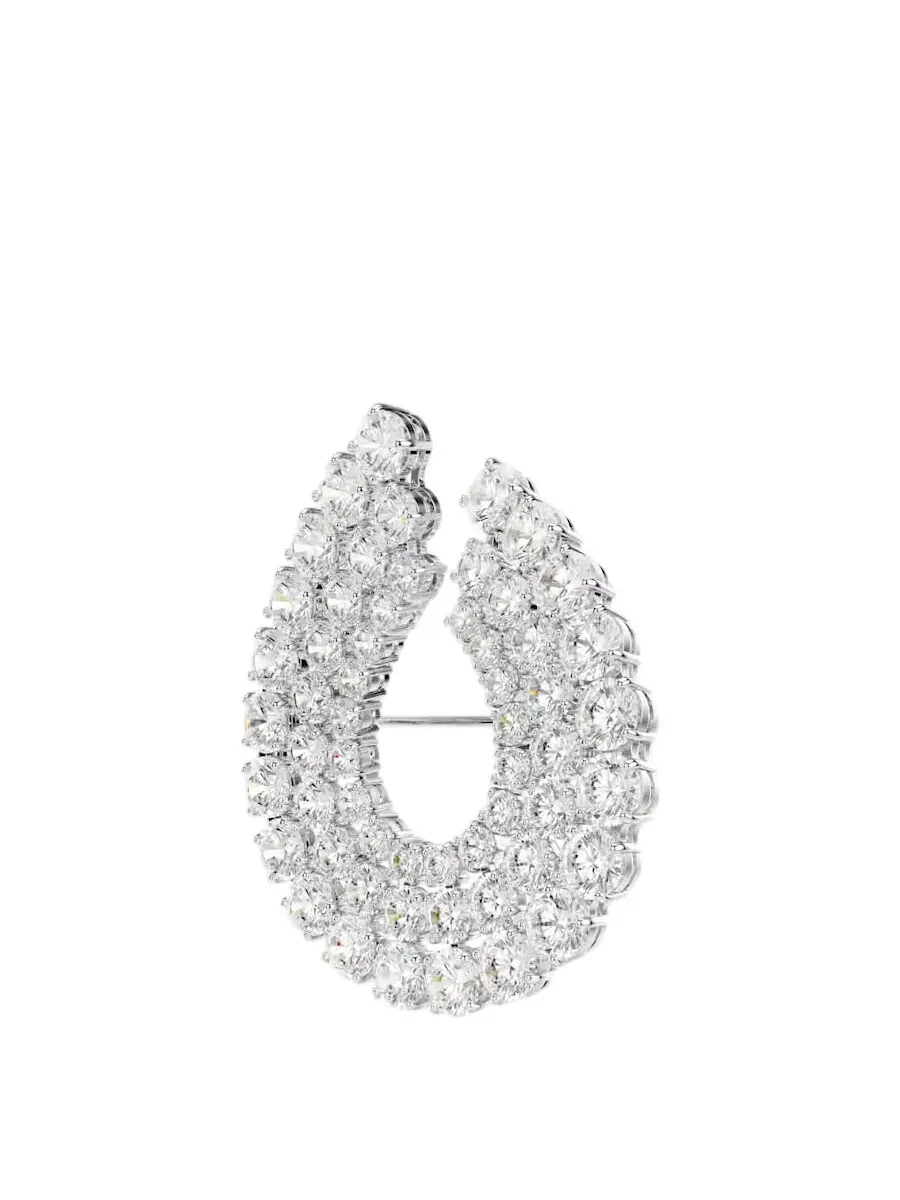 Брошь с круглым кристаллом Swarovski Matrix — изображение 2 из 4, оттенок белый