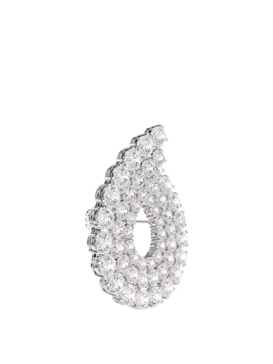 Брошь с круглым кристаллом Swarovski Matrix — изображение 3 из 4, оттенок белый