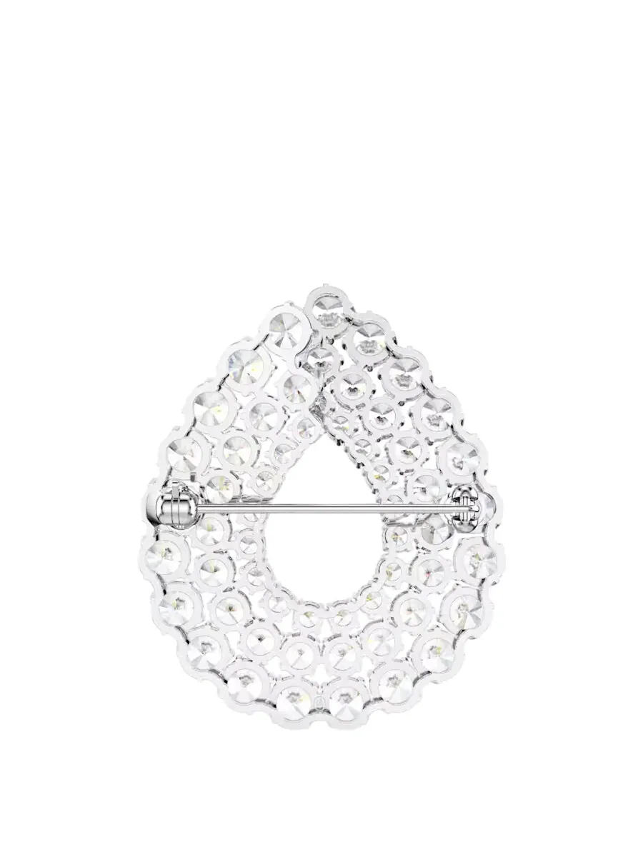 Брошь с круглым кристаллом Swarovski Matrix — изображение 4 из 4, оттенок белый