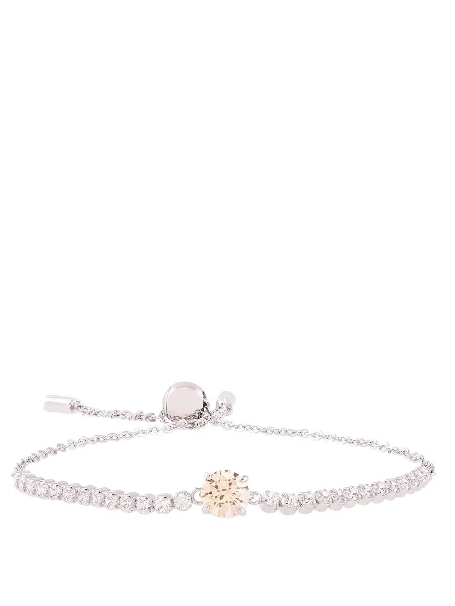 Браслет Swarovski Matrix Tennis Родий Блестящий Белый Фэнси Шампань