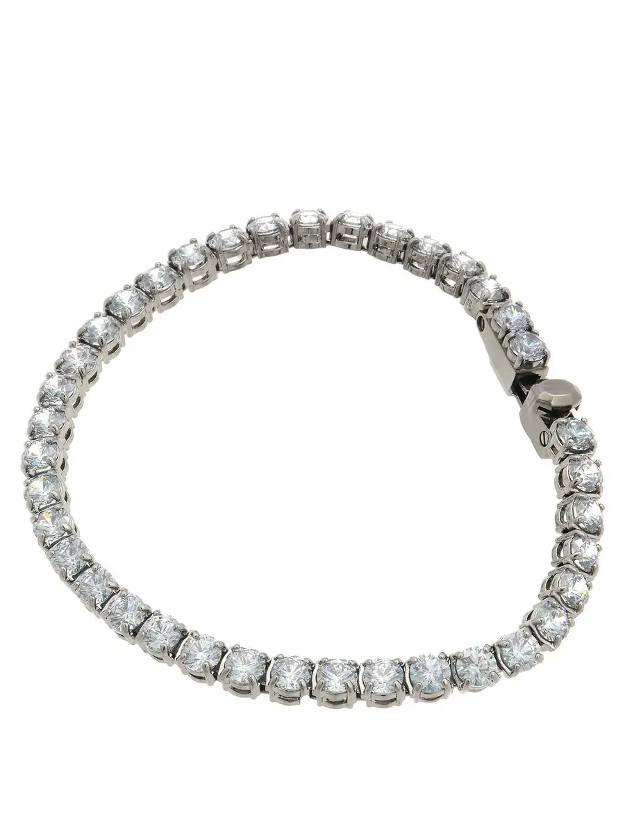 Браслет Swarovski Matrix Tennis с круглыми кристаллами, рутений, блестящее серебристо-серое — изображение 3 из 4
