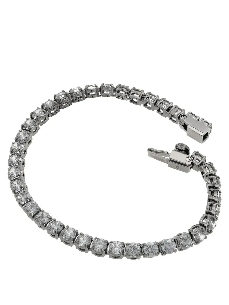 Браслет Swarovski Matrix Tennis с круглыми кристаллами, рутений, блестящее серебристо-серое — изображение 4 из 4