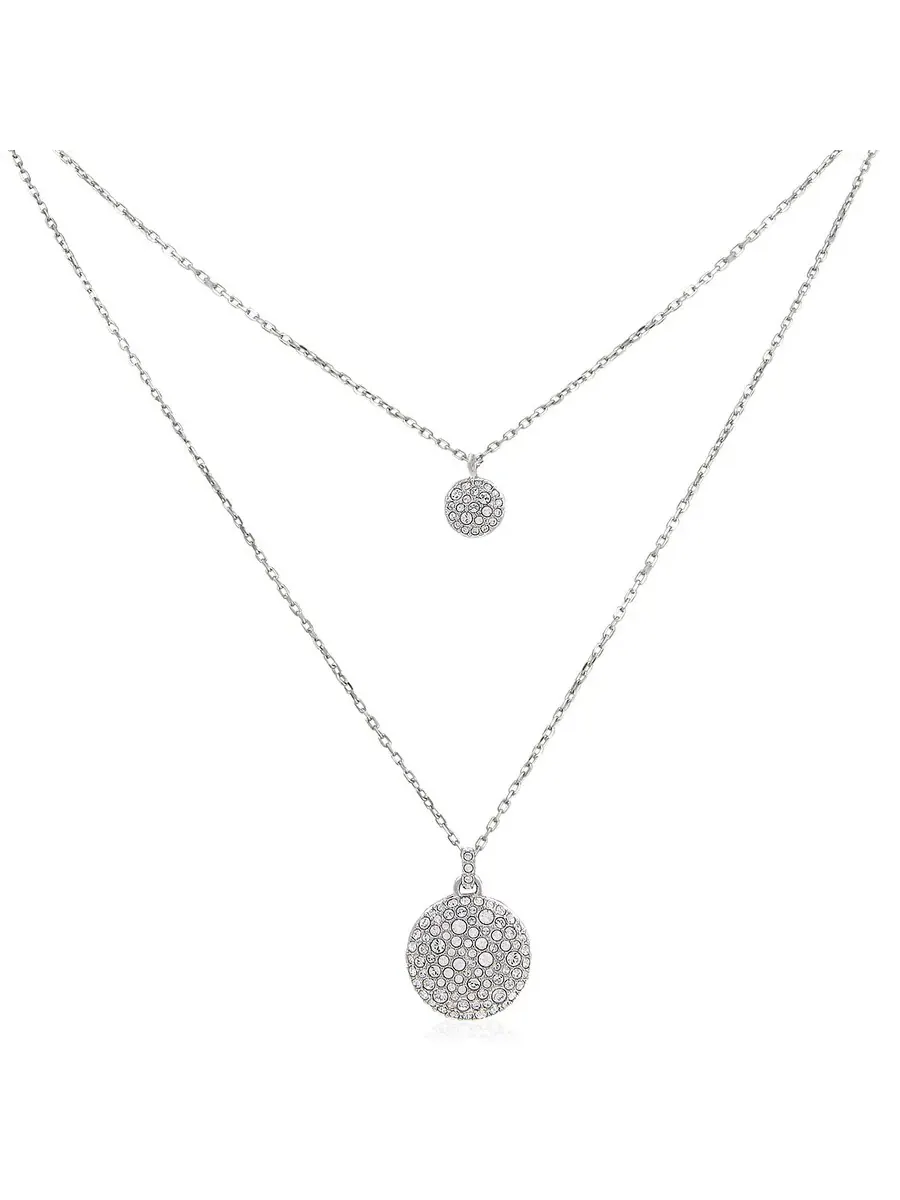 Подвеска Swarovski Meteora маленькая многослойная родий блестящий кристалл