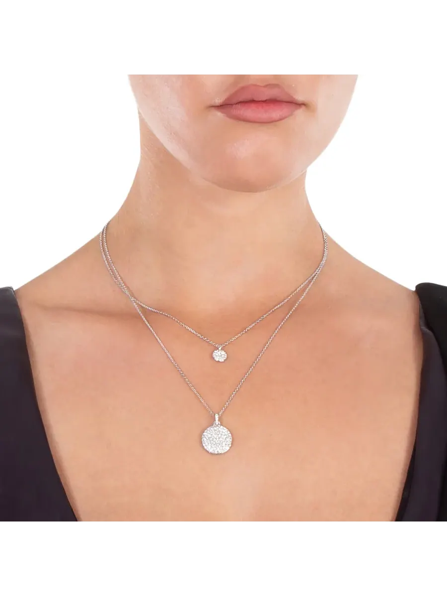 Подвеска Swarovski Meteora маленькая многослойная родий блестящий кристалл — изображение 2 из 4, оттенок белый
