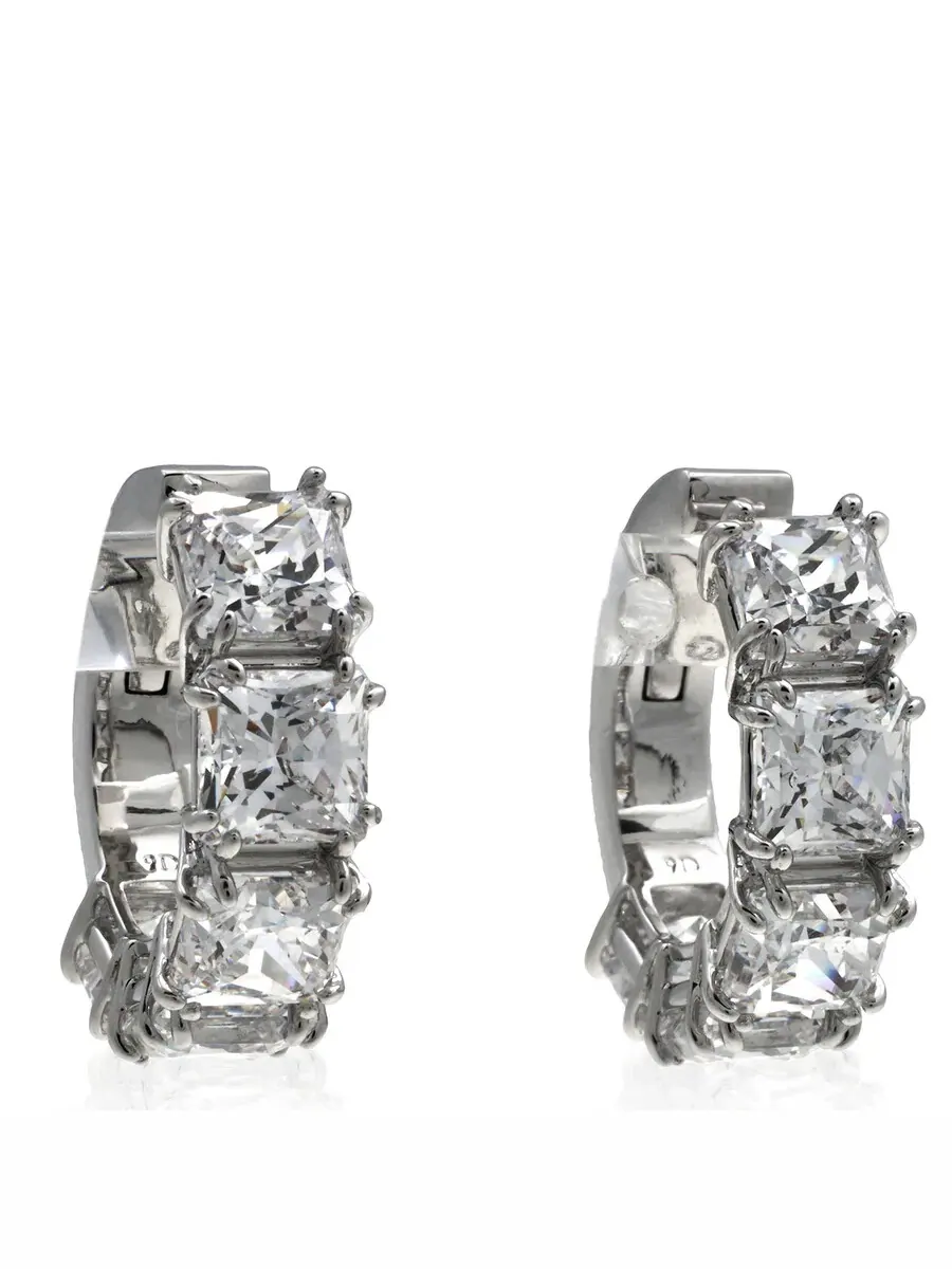 Пара клипс-серьг Swarovski Millenia с родиевым покрытием, блестящие белые